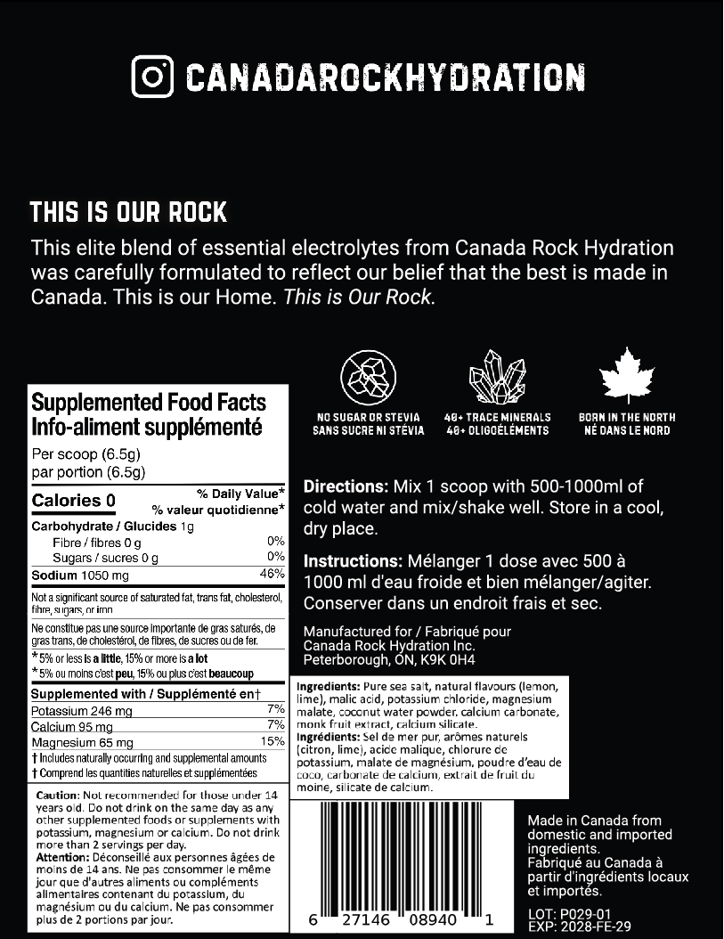 CANADA ROCK Electrolytes - 30 Servings